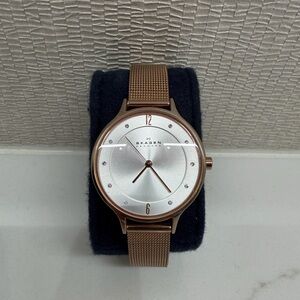 Skagen Anita Rose Gold-Tone Steel Mesh Watch
